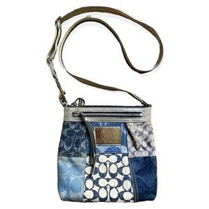 Coach Poppy Denim Patchwork Crossbody Purse